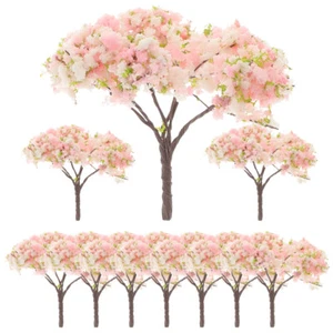 10 Pcs Mini Man Artificial Cherry Blossom Bonsai Fake Flowers - Picture 1 of 11