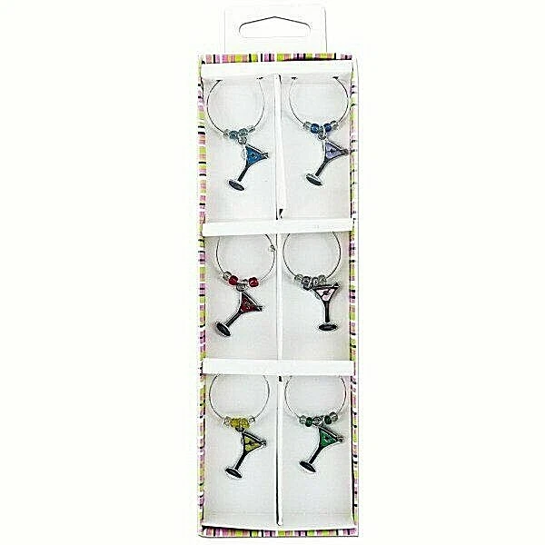 Juego de 6 copas de Martini con dije de vino Foto 1 de 1