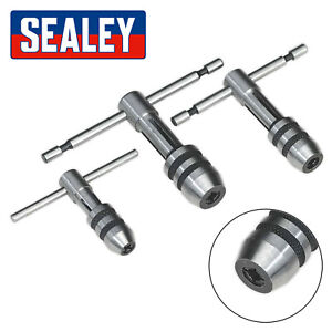 Sealey AK9799 3 Piece T Handle Tap Wrench Set Tapping Reaming Lifetime Guarantee