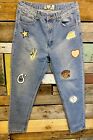 Boo Hoo Denim Jeans Women Us10 Patches