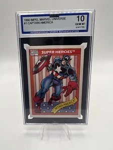 1990 Marvel Universe #1 Captain America Graded 10 Gem Mint ISA - Picture 1 of 2
