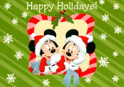 Walt Disney Winter Mickey & Minnie Mouse Holiday Christmas Cards - Set of 4 - Image 1 of 3