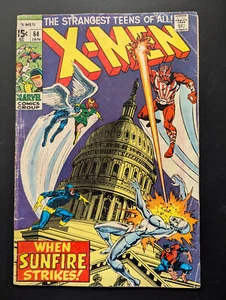 The Uncanny X-Men #64, Marvel Comics, 1970, 1st Sunfire FREE UK POSTAGE - Picture 1 of 9