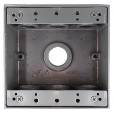 CAJA DE SALIDA RESISTENTE A LA INTEMPERIE DE ALUMINIO RED DOT 2IH7-2 S409E, 2 VELOCIDADES, (7) 3/4", 2" DE PROFUNDIDAD Foto 1 de 4
