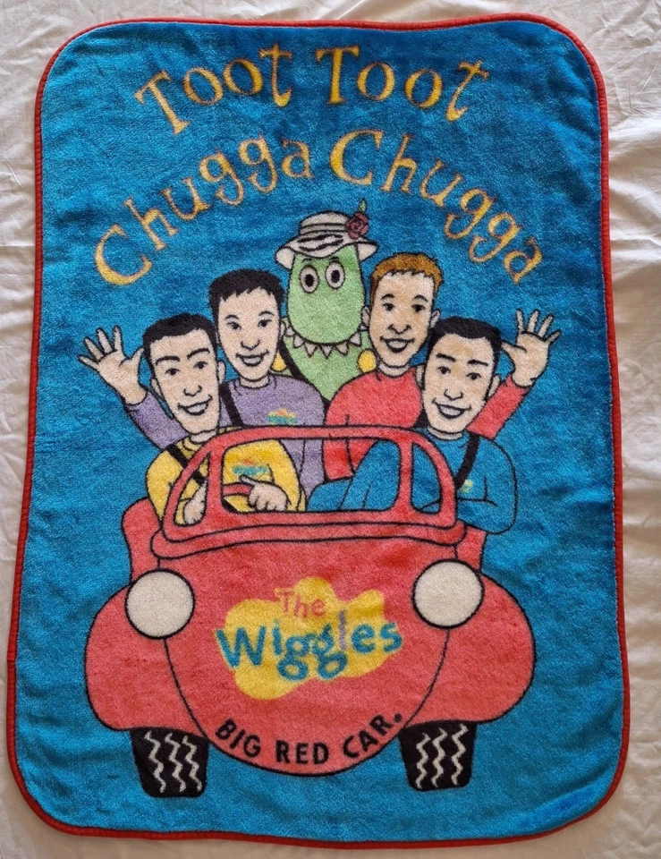 Manta polar The Wiggles Toot Toot Chugga Chugga Big Red Car 30"x43 vintage Foto 1 de 4