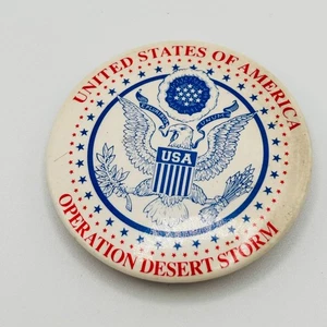 Vintage Operation Desert Storm USA Military Pinback Button 1991 Gulf War - Picture 1 of 3