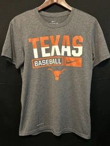 Nike Dri Fit Authentic Texas Longhorns Gray Baseball T Shirt Men’s Small - Picture 1 of 11