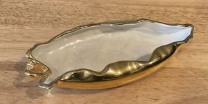 Vintage Hand Decorated Warrented 22K Gold Leaf Dish/Bowl EUC - Picture 1 of 3