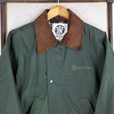 SMITH & WESSON Size Medium Mens Oilskin Waxed Field Jacket Forest Green Coat - Image 1 of 4