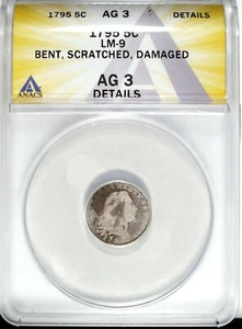 1795 ANAC's AG 3 Flowing Hair Half Dime ☆☆ LM-9 Details ☆☆ Great Type Sets 821 - Picture 1 of 2