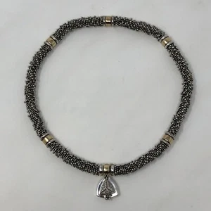 Michael Dawkins 14K Sterlingsilber Kaviar Perlen Halskette mit Diamant Anhänger - Bild 1 von 12