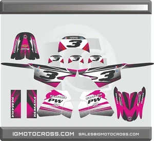KIT DE GRÁFICOS YAMAHA PW 50 CALCOMANÍAS 1990 - 2022 ROSA MINI #PLACAS INCLUIDAS - Imagen 1 de 2