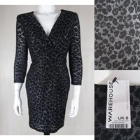 warehouse fluro leopard print dress