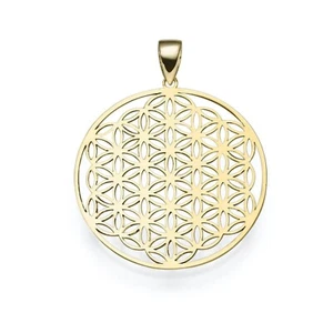 Goldanhänger Lebensblume Ornament aus 585 Gelbgold 24,5x31mm Damen Halsschmuck - Bild 1 von 3