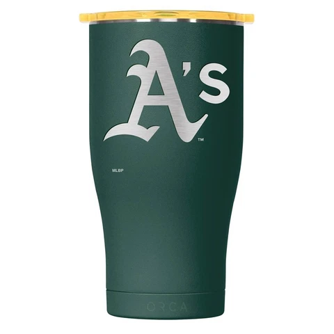 ORCA Oakland Athletics 27oz. Laser-Etched Chaser Tumbler with Lid Cover