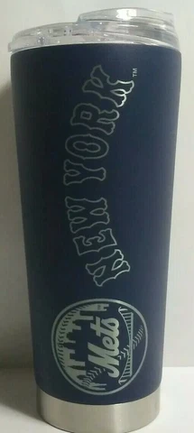 NEW YORK METS 18OZ STAINLESS STEEL VACUUM INSULATED TRAVEL MUG Cover