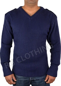 Men's Army Pullover V-Neck Security Doorman Military Nato Knitted Jumper S-5XL - Picture 1 of 3