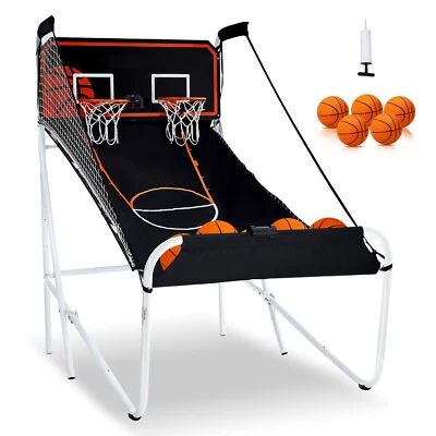 Uimoso Foldable Indoor Double Shot Basketball Arcade Game 2 Player 5 Balls - Image 1 of 4