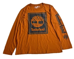Timberland Signature Logo Long Sleeve T-Shirt Boys Sz L (14/16) Maple Brown NWT - Picture 1 of 8