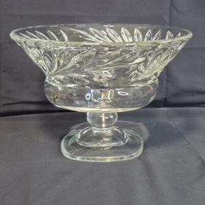 #1008 Willow AKA Oleander Indiana Glass 1930's Compote 7.25" Tall x 10.5" Across - Picture 1 of 15