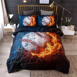 Baseball Comforter Set Full Size for men mens Boys Teens with 2 Pillow Shams - Picture 1 of 12