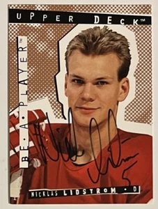 Nicklas Lidstrom 1994-95 Upper Deck Be A Player Auto #162 - Picture 1 of 2