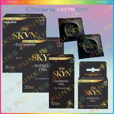 Lifestyles Skyn Supreme Feel Lubricated Condom💋Male Sex Protection Long Lasting - Image 1 of 4