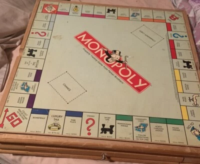 Parker Monopoly And Clue Plus 5 Classic Games Wooden Chest - Image 1 of 4