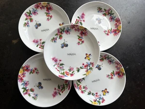 Mikasa Butterfly Garden Bone China 8 1/2" Pasta Bowls Set of 5 New - Picture 1 of 3