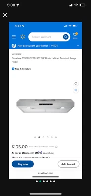 Campana extractora Cavaliere 30 pulgadas debajo del gabinete Foto 1 de 4