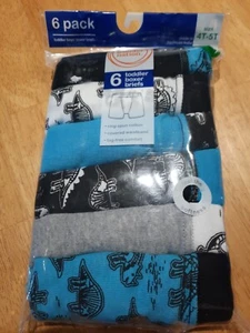 Wonder Nation Boys Boxer Briefs 6 Pack Underwear Size 4T-5T Dinosaur NEW - Picture 1 of 4