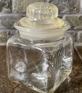 Vintage Stil Kanister Glas mit Kunststoffdeckel 3" hoch - Bild 1 von 5