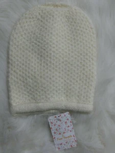  Free People Dreamland Knit Beanie Hat Ivory One Size New With Tags - Picture 1 of 5