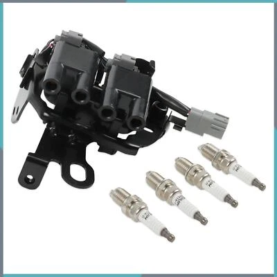 Bobina de encendido de 1 pieza y bujía de iridio de 4 piezas para Hyundai Elantra Kia Spectra5 UF419 Foto 1 de 4