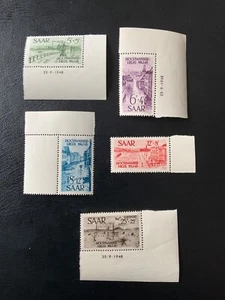 SAARLAND 1949 Eckrand /Rand Hochwasserhilfe Satz MiNr. 255 - 259 ** / postfrisch - Bild 1 von 7