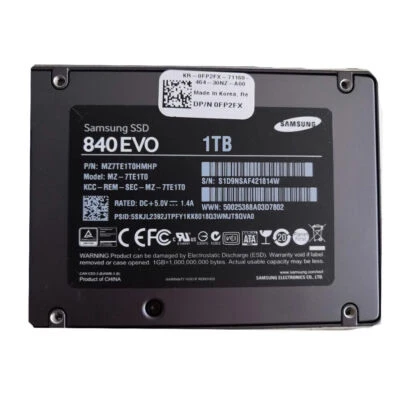 1TB Samsung 840 EVO Internal 2.5" SATA III SSD MZ7TE1T0HMHP Solid State Drive- - Image 1 of 4