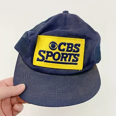 Vintage CBS Sports Blue Yellow Patch Snapback Trucker Hat Cap K-Brand - Image 1 of 4