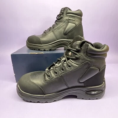 Botas deportivas Reebok para mujer de cuero negro 6 pulgadas WP Trainex Comp Toe talla 9,5 Foto 1 de 4