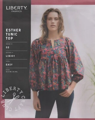 LIBERTY Sewing Pattern LIB301 EASY Esther Tunic Top Shirt Tie Size 6 - 18 XS - L - Image 1 of 4