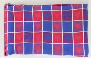 Patriotic Jacquard Tablecloth Red White Blue Star Plaid  Americana  54'x 72" - Picture 1 of 5