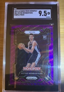 2023-24 Panini Prizm Victor Wembanyama #81 Monopoly Purple Wave Wemby RC 9.5 SGC - Bild 1 von 2