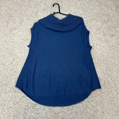 Suéter túnica Athleta para mujer XXS azul tejido de gran tamaño tejido relajado capucha cuello lana Foto 1 de 4