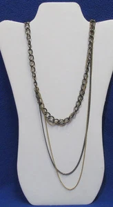 New Rocawear Chunky Chain Necklace Gun Metal Gray & Gold Tone 3 Strand OffSet - Picture 1 of 3