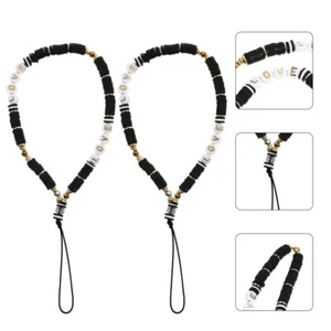 2 Pcs Mobile Phone Bracelet Lanyard Lovers Cellphone Beaded Charm Cord - Zdjęcie 1 z 9