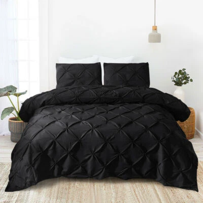 Juego de ropa de cama funda edredón edredón pintuck plisado tamaño doble/queen/king Foto 1 de 4