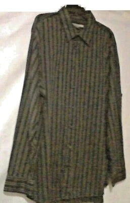 Camisa Old Navy Para Hombre Manga Larga Con Botones 2XL Negra Gris Rayas 100% Algodón Foto 1 de 4