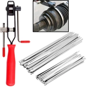 CV Joint Banding Boot Axle Clamp Tool w/ 30 Band and Buckle Clamps For Auto ATV - Picture 1 of 6