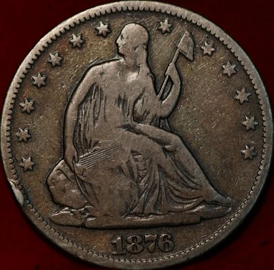 1876-S San Francisco Mint Silver Seated Half Dollar - Image 1 of 2