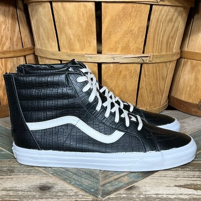 Vans SK8-Hi Cremallera CA Cuero de Cocodrilo Con Cordones Cremallera Skateboarding Tenis Para Hombres Talla 12 Foto 1 de 4