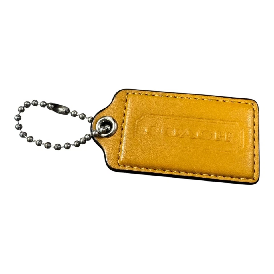 2.5" Grande COACH SILLÍN CUERO MARRÓN LLAVERO BOLSO ENCANTO LLAVERO ETIQUETA COLGANTE Foto 1 de 2